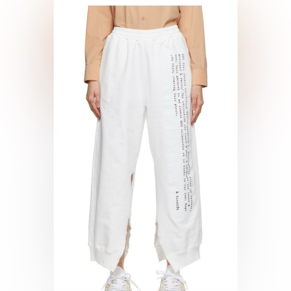 MM6 MAISON MARGIELA White Text Graphic Split Lounge Pants